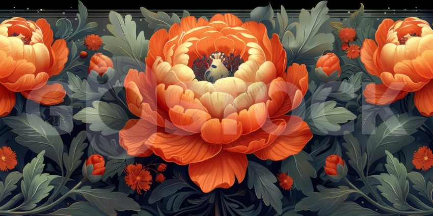 Vibrant Orange Flower Design