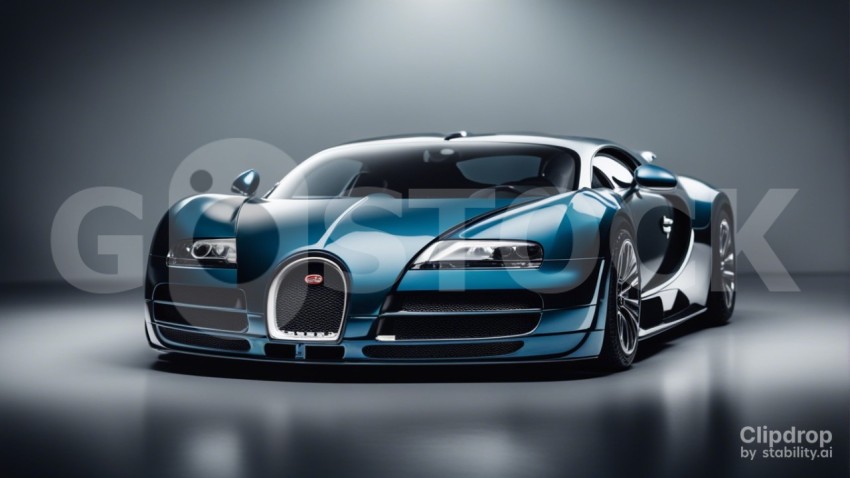 A Bugatti Veyron in blue color.