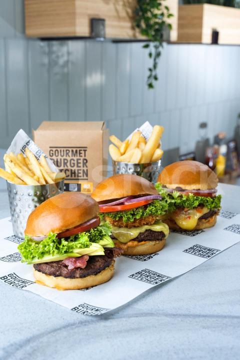 Beef burger trio